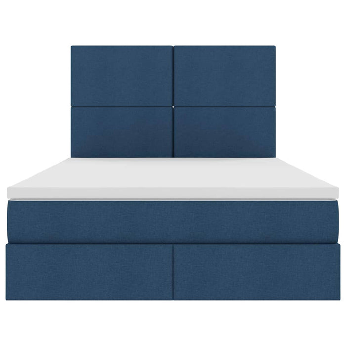 Pat cu lumini cu bandă LED albastru 140 x 190 cm țesătură - WALTI WALTI