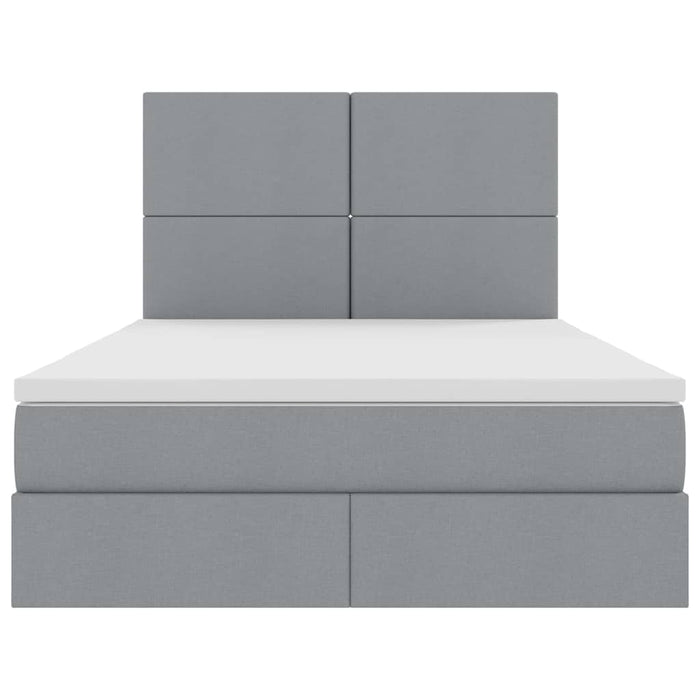 Pat cu lumini cu bandă LED Gri deschis 140 x 200 cm țesătură - WALTI WALTI