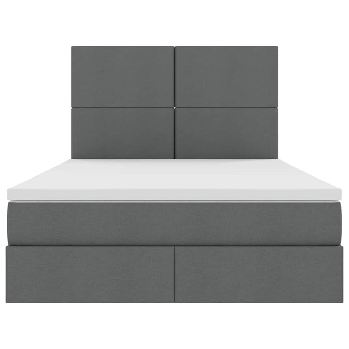 Pat cu lumini cu bandă LED Gri închis 140 x 200 cm țesătură - WALTI WALTI