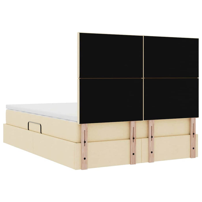 Pat cu lumini cu bandă LED Creme 140 x 200 cm țesătură - WALTI WALTI