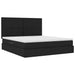 Pat cu lumini cu bandă LED Negru 160 x 200 cm țesătură - WALTI WALTI