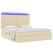 Pat cu lumini cu bandă LED Creme 180 x 200 cm țesătură - WALTI WALTI