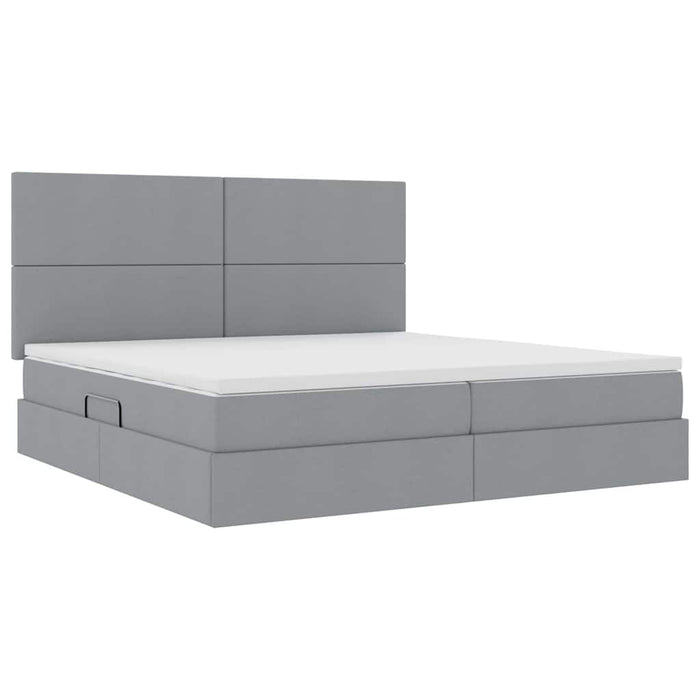 Pat cu lumini cu bandă LED Gri deschis 200 x 200 cm țesătură - WALTI WALTI