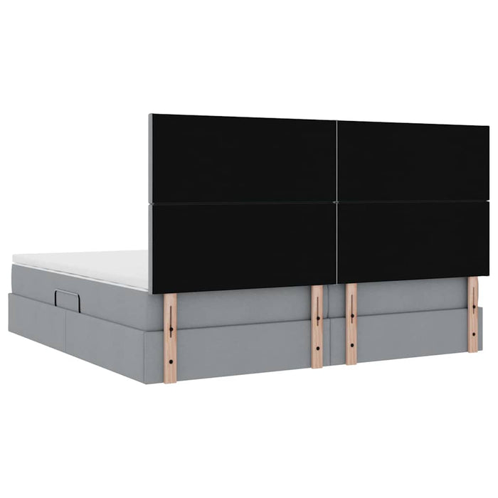 Pat cu lumini cu bandă LED Gri deschis 200 x 200 cm țesătură - WALTI WALTI