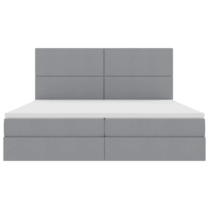Pat cu lumini cu bandă LED Gri deschis 200 x 200 cm țesătură - WALTI WALTI