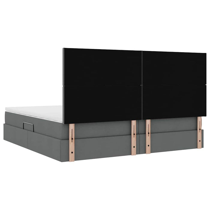 Pat cu lumini cu bandă LED Gri închis 200 x 200 cm țesătură - WALTI WALTI