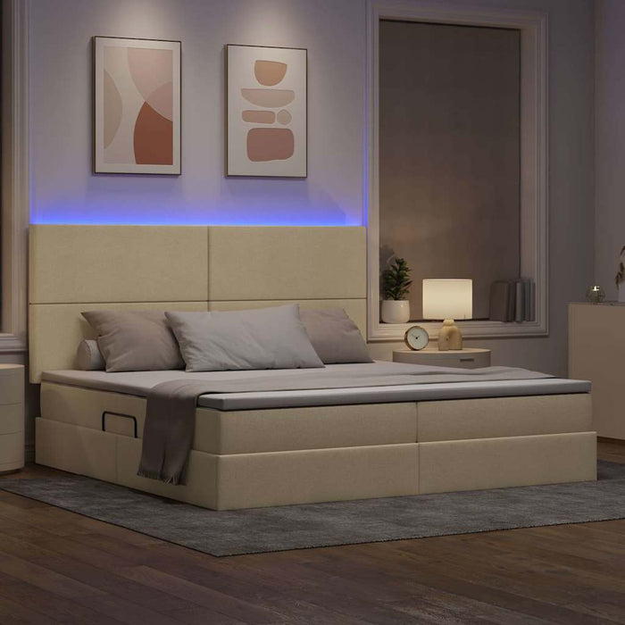 Pat cu saltea și LED cu saltea Creme 200 x 200 cm Poliester - WALTI WALTI