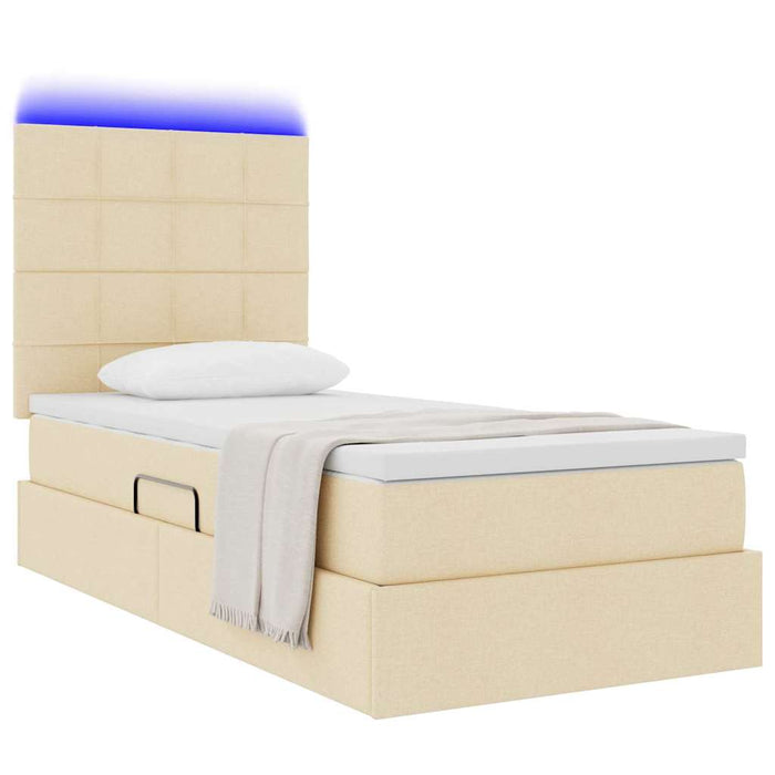 Pat cu saltea și LED cu saltea Creme 90 x 200 cm Poliester - WALTI WALTI