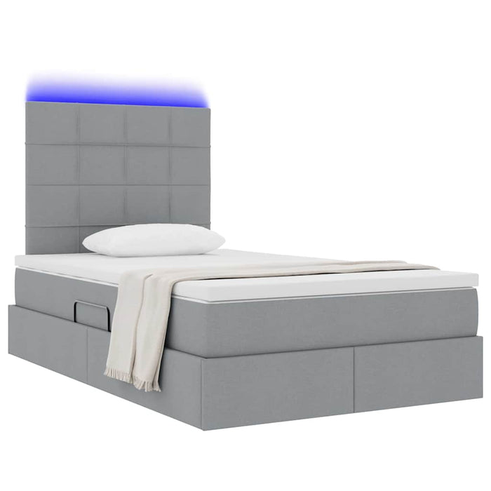 Pat cu saltea și LED Gri deschis 120 x 190 cm Poliester - WALTI WALTI