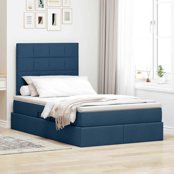 Pat cu saltea și LED cu saltea albastru 120 x 190 cm Poliester - WALTI WALTI