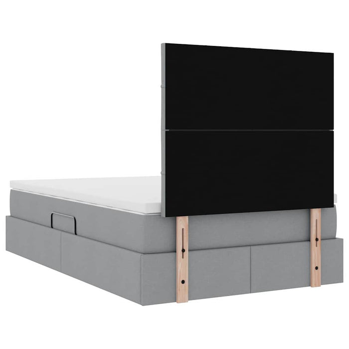 Pat cu lumini cu bandă LED Gri deschis 120 x 200 cm țesătură - WALTI WALTI