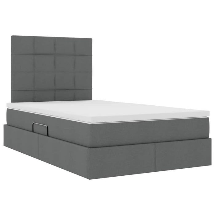 Pat cu lumini cu bandă LED Gri închis 120 x 200 cm țesătură - WALTI WALTI