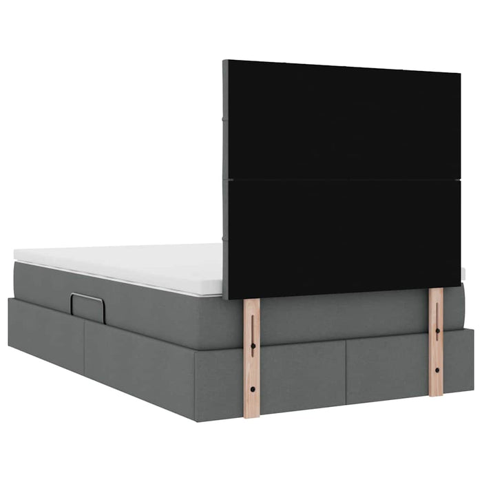 Pat cu lumini cu bandă LED Gri închis 120 x 200 cm țesătură - WALTI WALTI