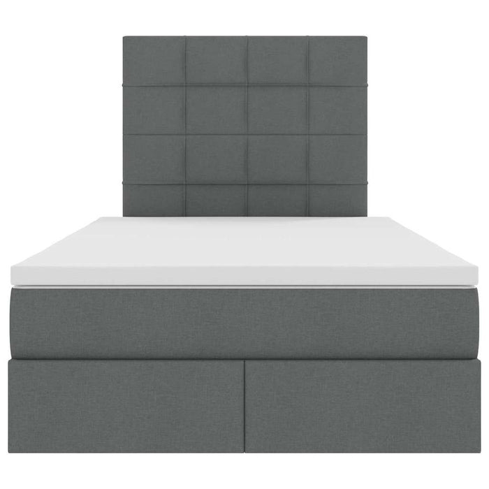 Pat cu lumini cu bandă LED Gri închis 120 x 200 cm țesătură - WALTI WALTI