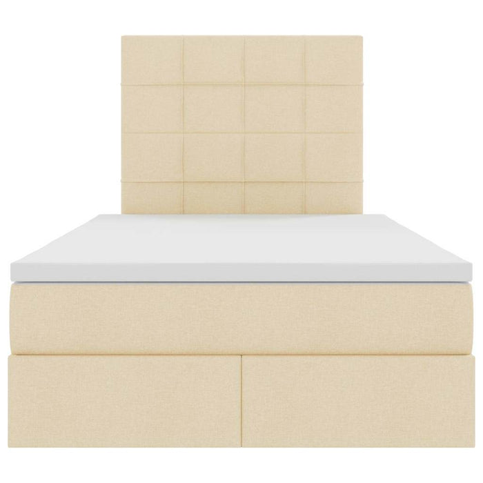 Pat cu lumini cu bandă LED Creme 120 x 200 cm țesătură - WALTI WALTI