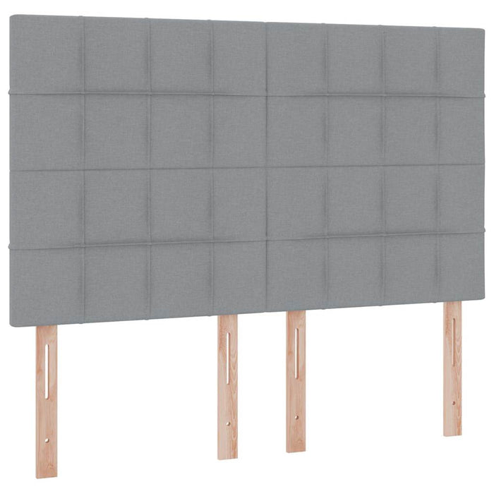 Pat cu lumini cu bandă LED Gri deschis 140 x 190 cm țesătură - WALTI WALTI