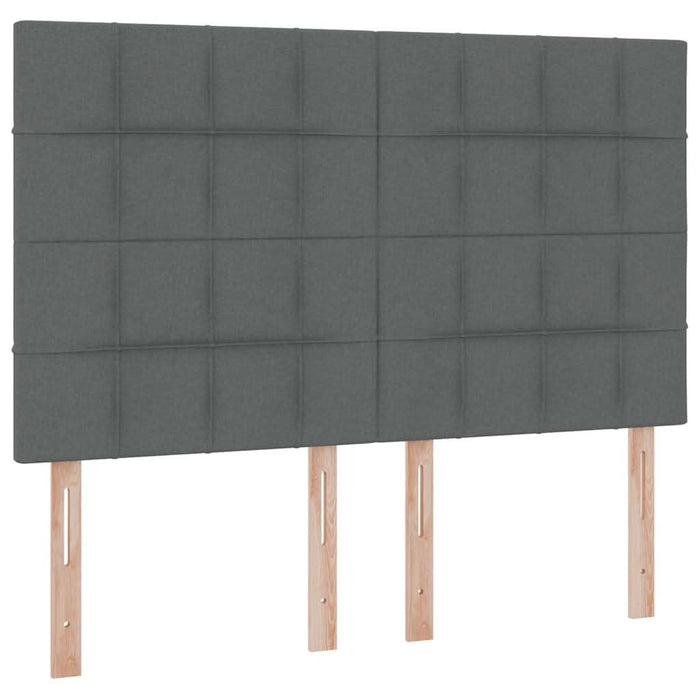 Pat cu lumini cu bandă LED Gri închis 140 x 190 cm țesătură - WALTI WALTI