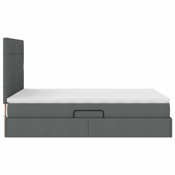 Pat cu lumini cu bandă LED Gri închis 140 x 190 cm țesătură - WALTI WALTI