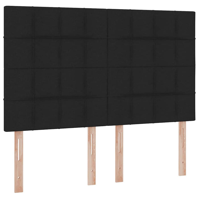 Pat cu lumini cu bandă LED Negru 140 x 190 cm țesătură - WALTI WALTI
