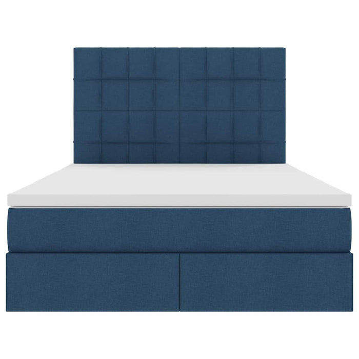 Pat cu lumini cu bandă LED albastru 140 x 190 cm țesătură - WALTI WALTI