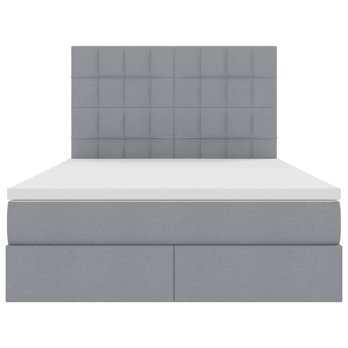 Pat cu lumini cu bandă LED Gri deschis 140 x 200 cm țesătură - WALTI WALTI