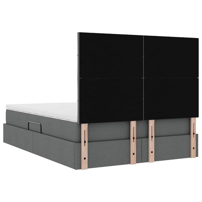 Pat cu lumini cu bandă LED Gri închis 140 x 200 cm țesătură - WALTI WALTI