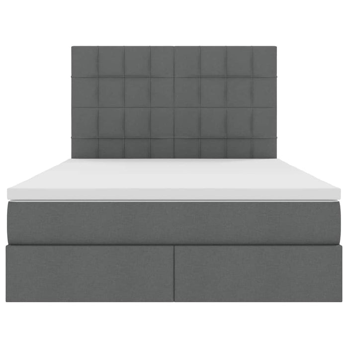 Pat cu lumini cu bandă LED Gri închis 140 x 200 cm țesătură - WALTI WALTI