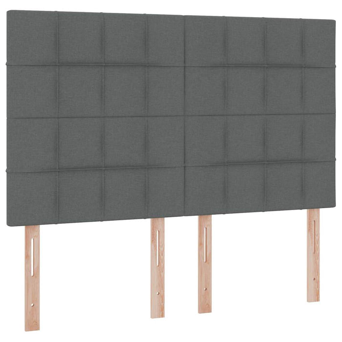 Pat cu lumini cu bandă LED Gri închis 140 x 200 cm țesătură - WALTI WALTI