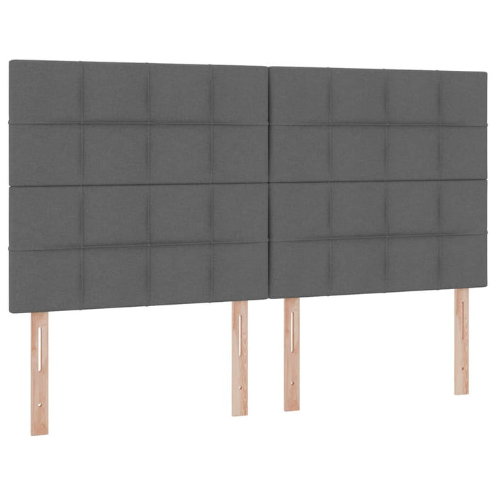 Pat cu lumini cu bandă LED Gri închis 160 x 200 cm țesătură - WALTI WALTI
