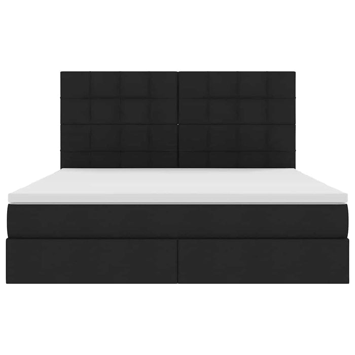 Pat cu saltea și LED cu saltea Negru 160 x 200 cm Poliester - WALTI WALTI