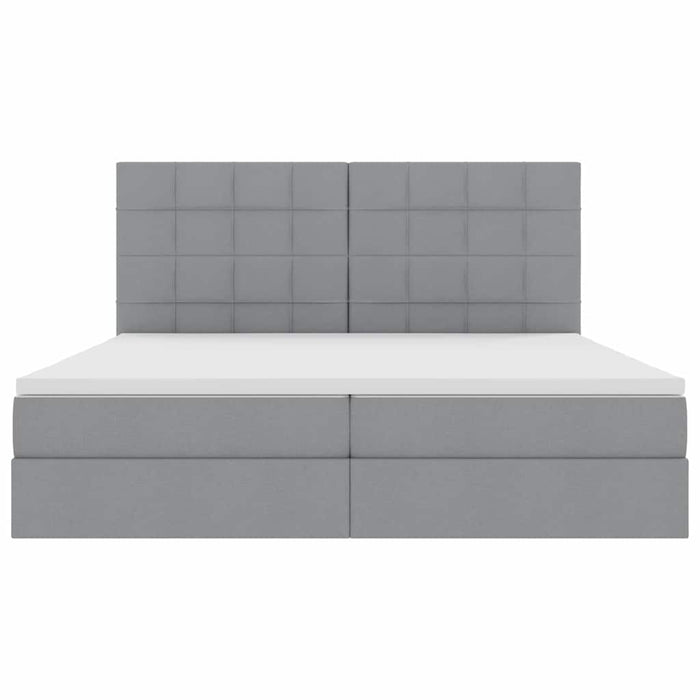 Pat cu lumini cu bandă LED Gri deschis 200 x 200 cm țesătură - WALTI WALTI