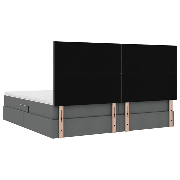 Pat cu lumini cu bandă LED Gri închis 200 x 200 cm țesătură - WALTI WALTI