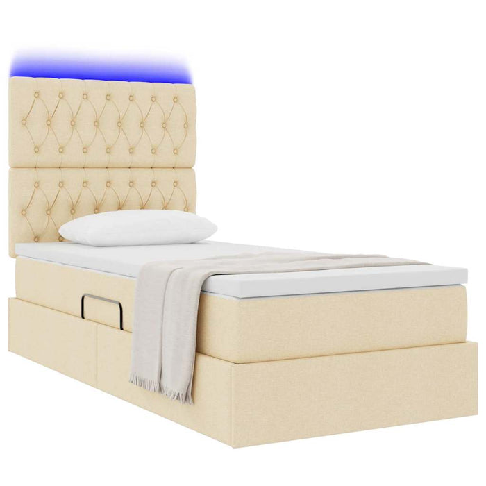 Pat cu saltea și LED cu saltea Creme 90 x 190 cm Poliester - WALTI WALTI