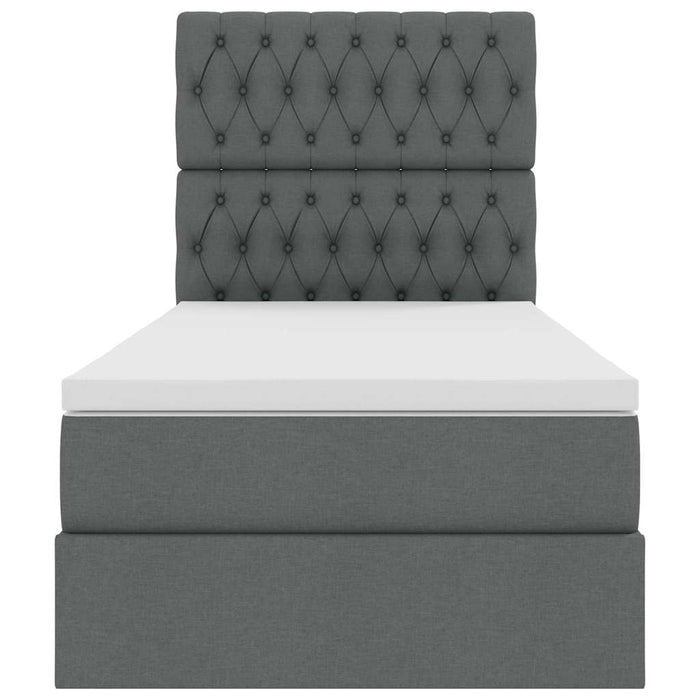 Pat cu saltea și LED cu saltea Gri închis 90 x 200 cm Poliester - WALTI WALTI