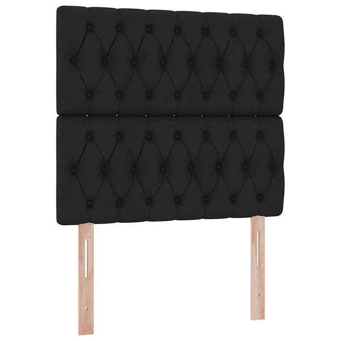 Pat cu saltea și LED cu saltea Negru 100 x 200 cm Poliester - WALTI WALTI