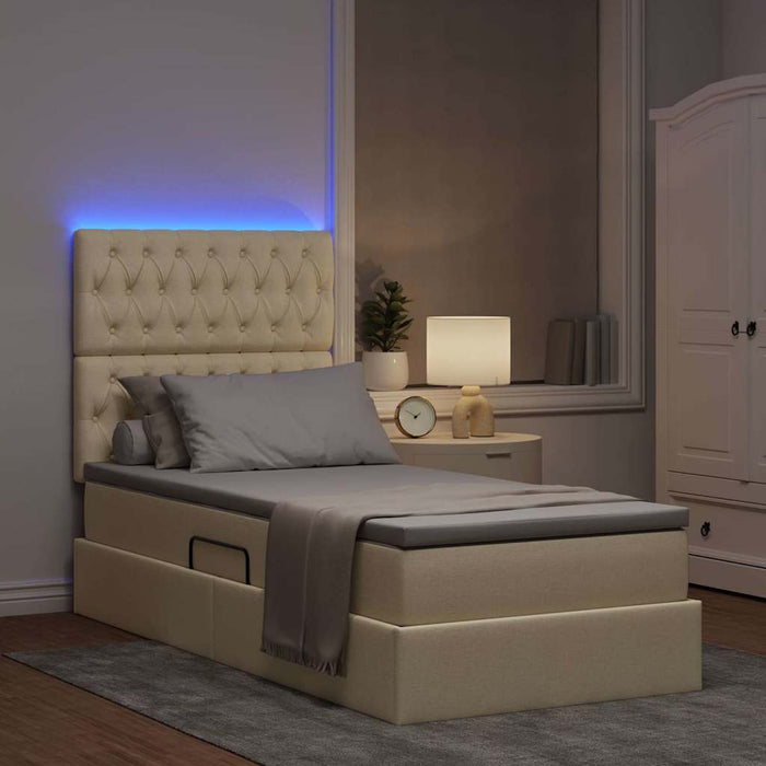 Pat cu saltea și LED cu saltea Creme 100 x 200 cm Poliester - WALTI WALTI
