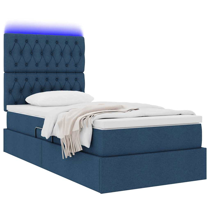 Pat cu saltea și LED cu saltea albastru 100 x 200 cm Poliester - WALTI WALTI