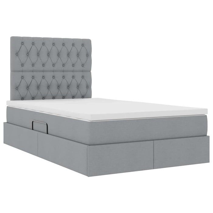 Pat cu saltea și LED Gri deschis 120 x 190 cm Poliester - WALTI WALTI