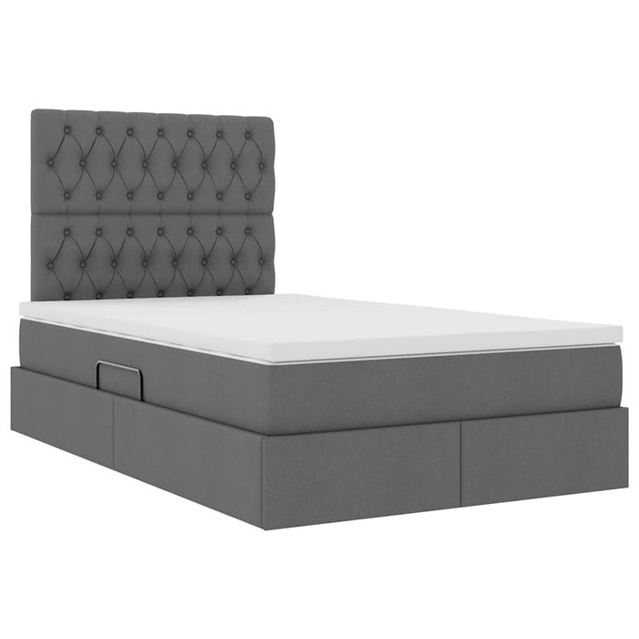 Pat cu saltea și LED Gri închis 120 x 190 cm Poliester - WALTI WALTI