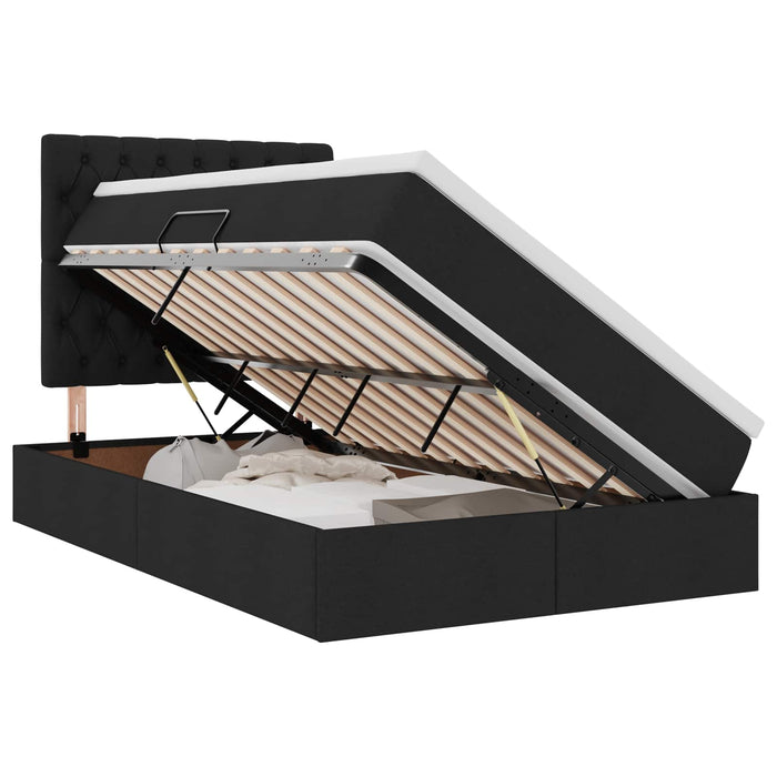 Pat cu saltea și LED cu saltea Negru 120 x 190 cm Poliester - WALTI WALTI