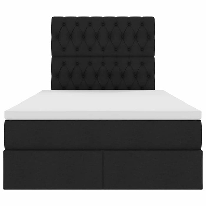 Pat cu saltea și LED cu saltea Negru 120 x 190 cm Poliester - WALTI WALTI