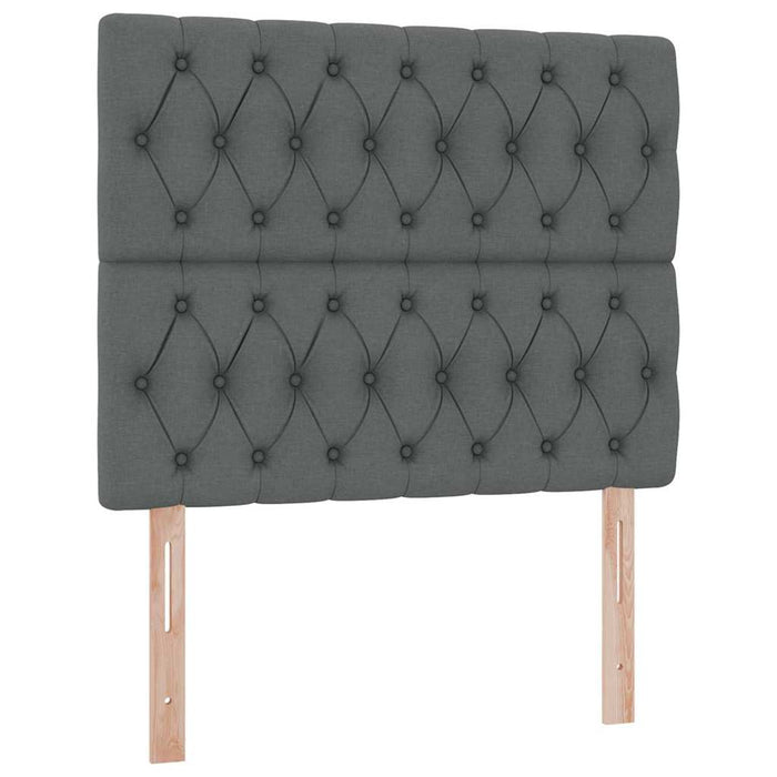Pat cu lumini cu bandă LED Gri închis 120 x 200 cm țesătură - WALTI WALTI