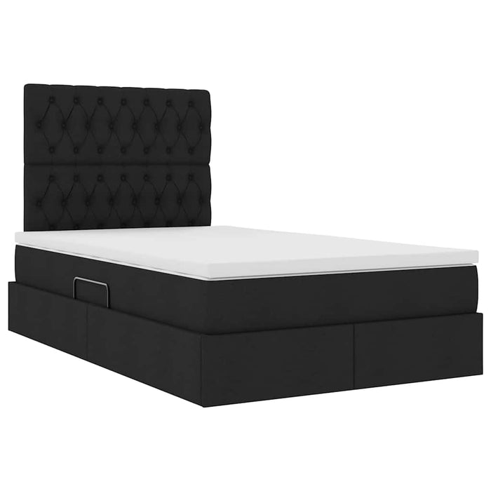 Pat cu lumini cu bandă LED Negru 120 x 200 cm țesătură - WALTI WALTI