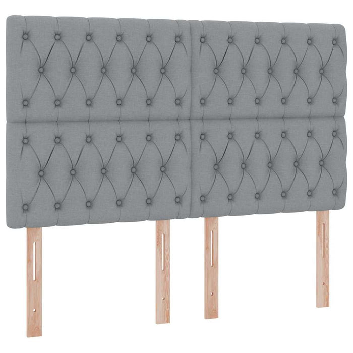 Pat cu lumini cu bandă LED Gri deschis 140 x 190 cm țesătură - WALTI WALTI