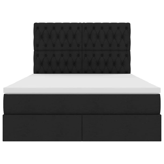 Pat cu lumini cu bandă LED Negru 140 x 190 cm țesătură - WALTI WALTI