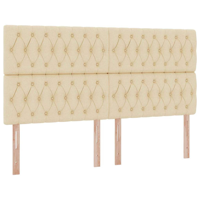 Pat cu lumini cu bandă LED Creme 160 x 200 cm țesătură - WALTI WALTI
