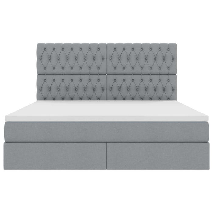 Pat cu lumini cu bandă LED Gri deschis 180 x 200 cm țesătură - WALTI WALTI
