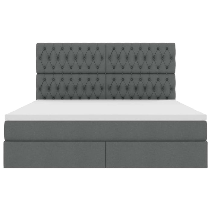 Pat cu lumini cu bandă LED Gri închis 180 x 200 cm țesătură - WALTI WALTI