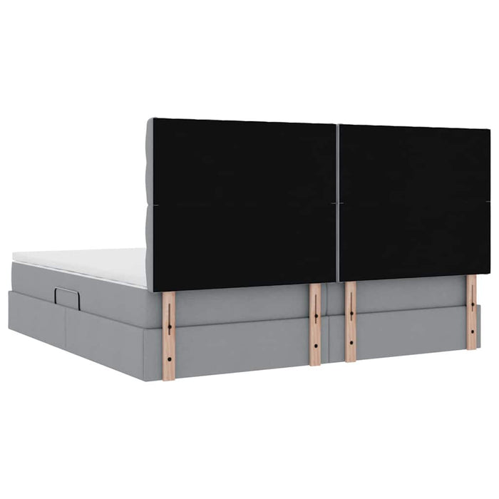 Pat cu lumini cu bandă LED Gri deschis 200 x 200 cm țesătură - WALTI WALTI