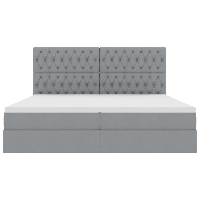 Pat cu lumini cu bandă LED Gri deschis 200 x 200 cm țesătură - WALTI WALTI
